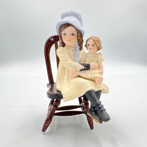 Jan Hagara Porcelain Figurine ADRIANNE w‎ Wooden Chair N50007 American Edition